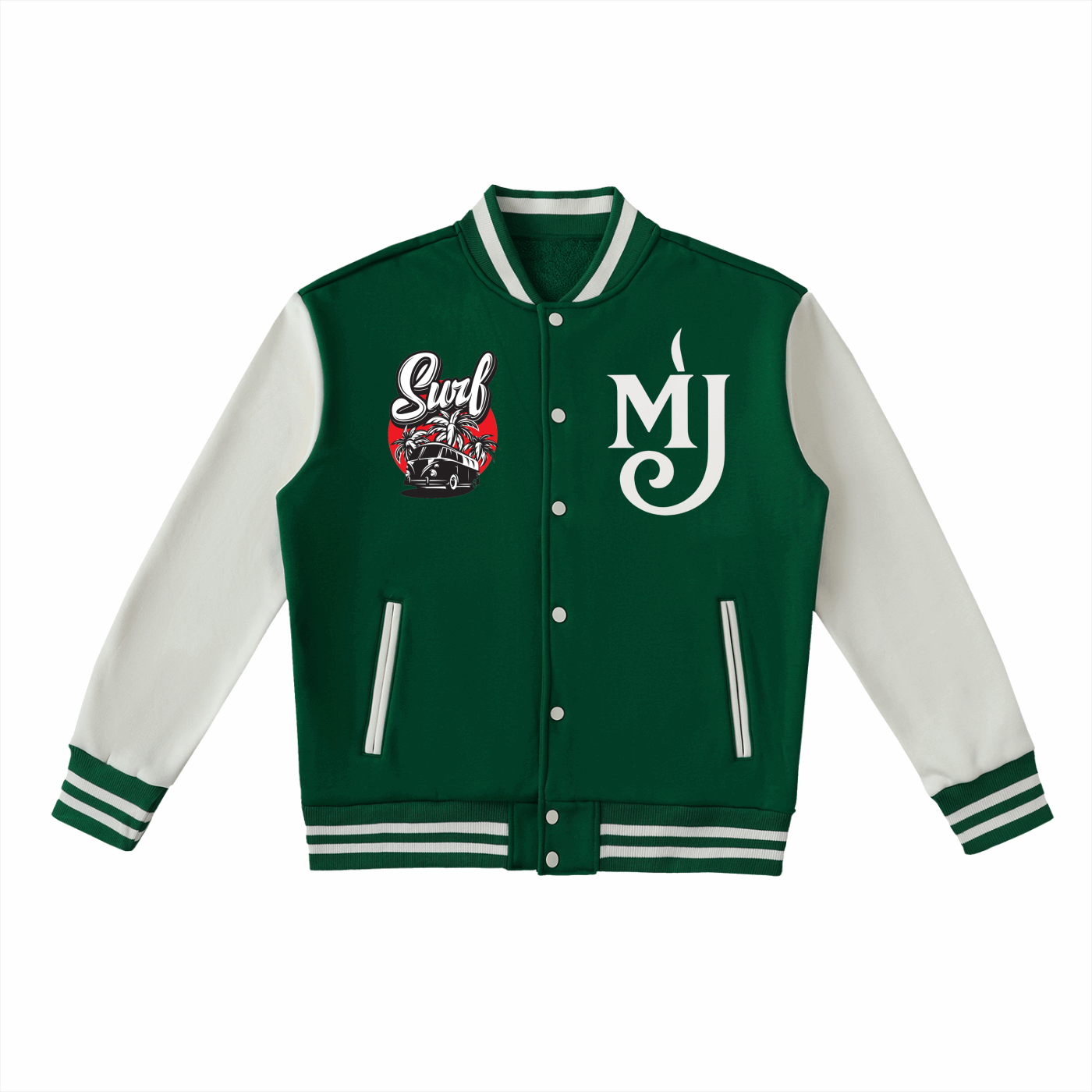 Two-Tone Fleeced Varsity Jacket