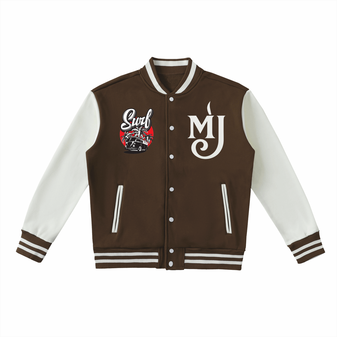 Two-Tone Fleeced Varsity Jacket