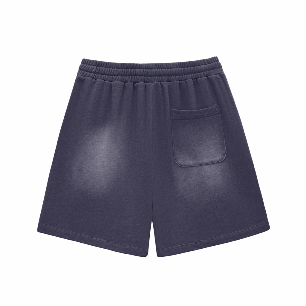 Sun Fade Raw Edge Cotton Shorts