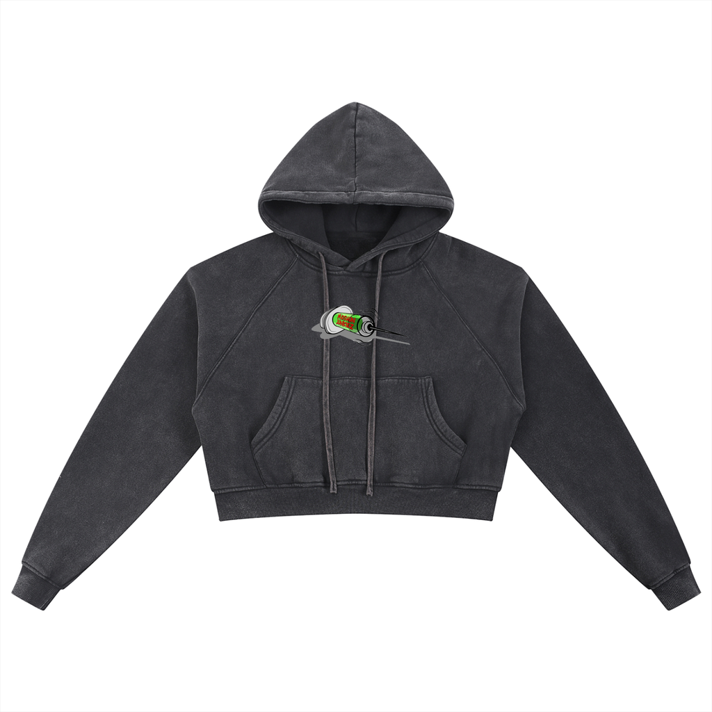 Snow Washed Cropped Hoodie