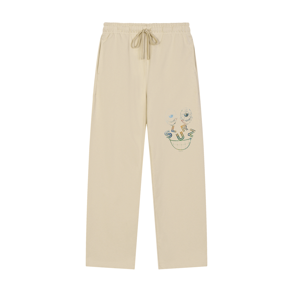 Solid Color Straight-Leg Sweatpants