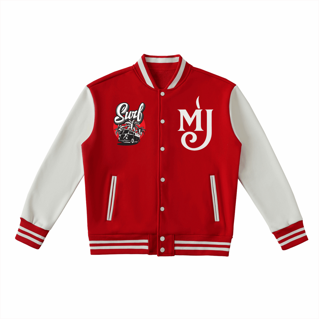 Two-Tone Fleeced Varsity Jacket