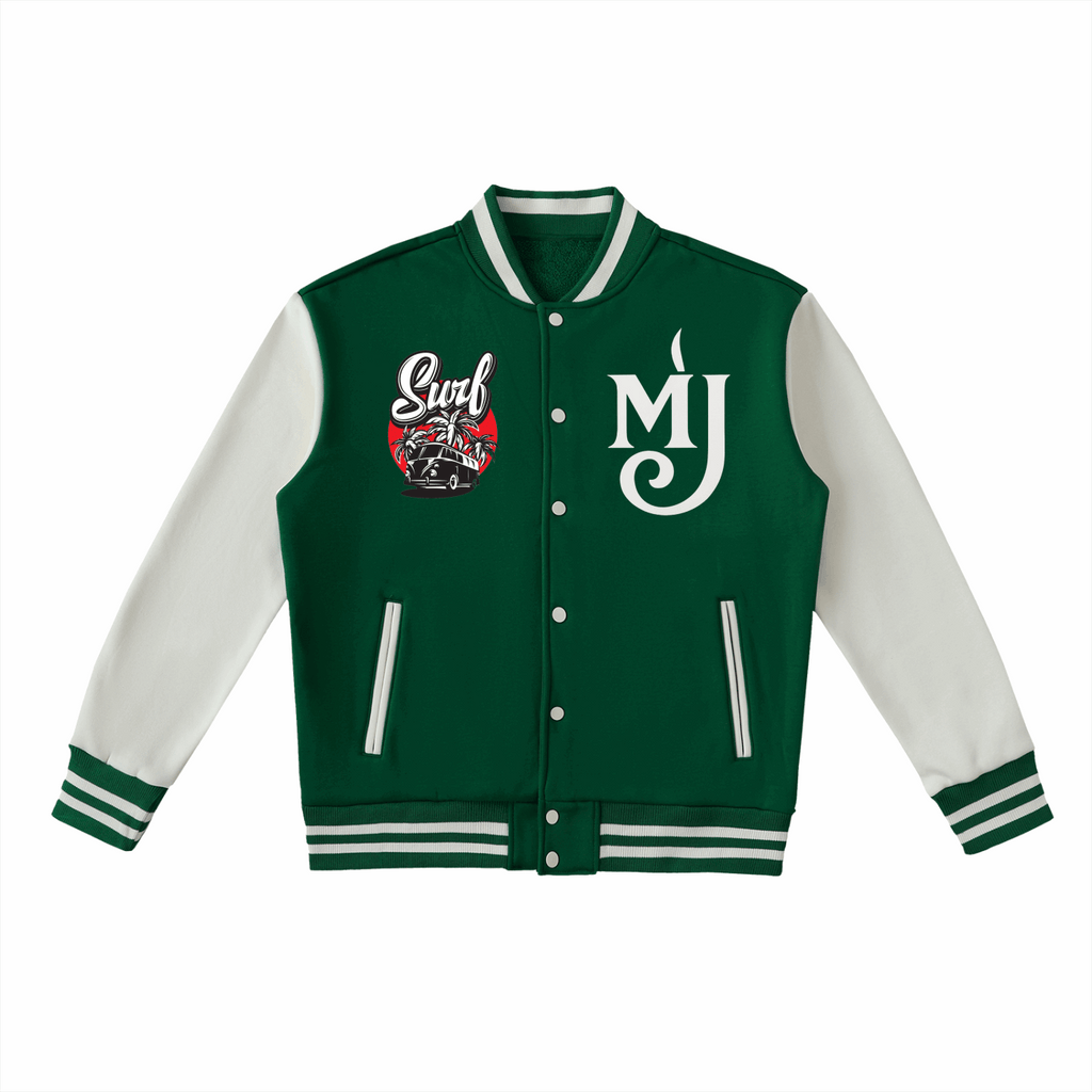 Two-Tone Fleeced Varsity Jacket