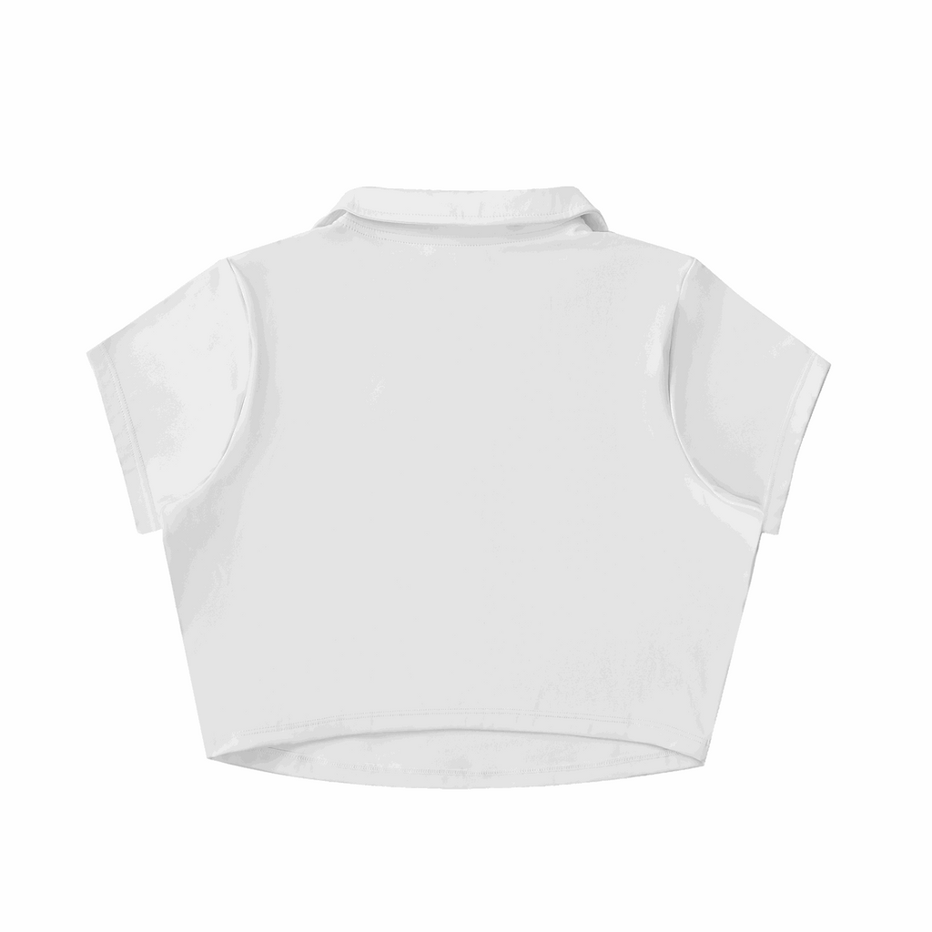 V-Neck Lapel Crop Top