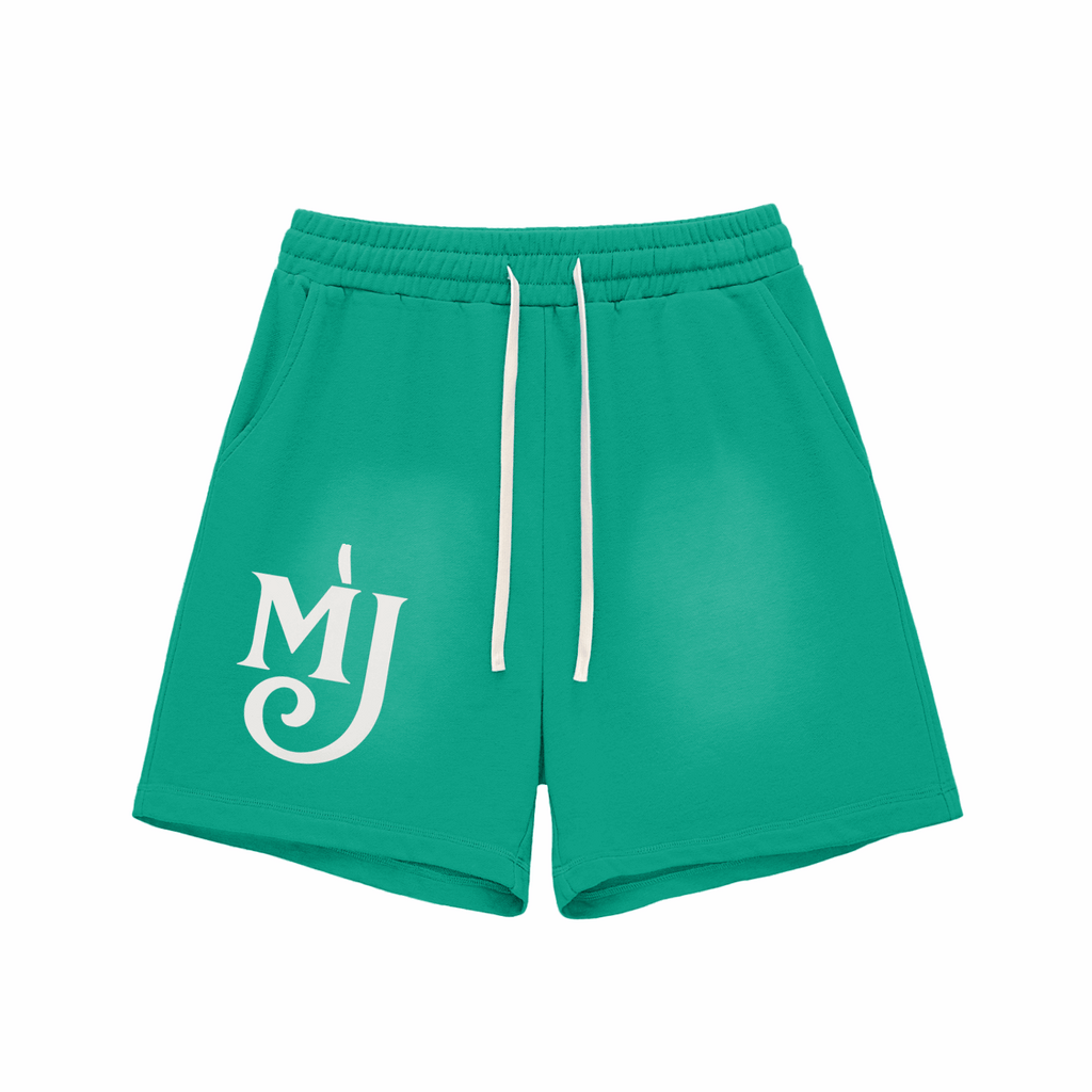 Sun Fade Raw Edge Cotton Shorts