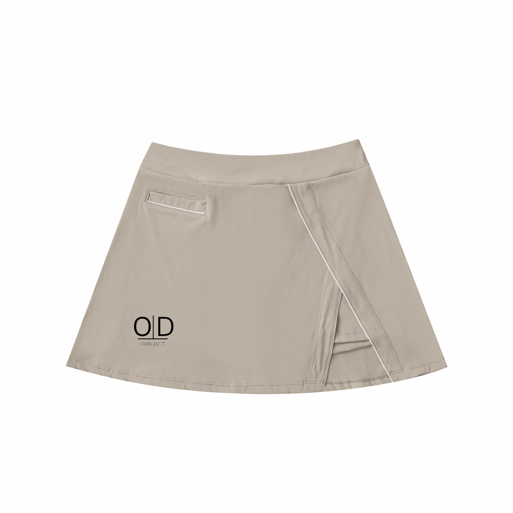 High-Waist Pocketed A-Line Skirt