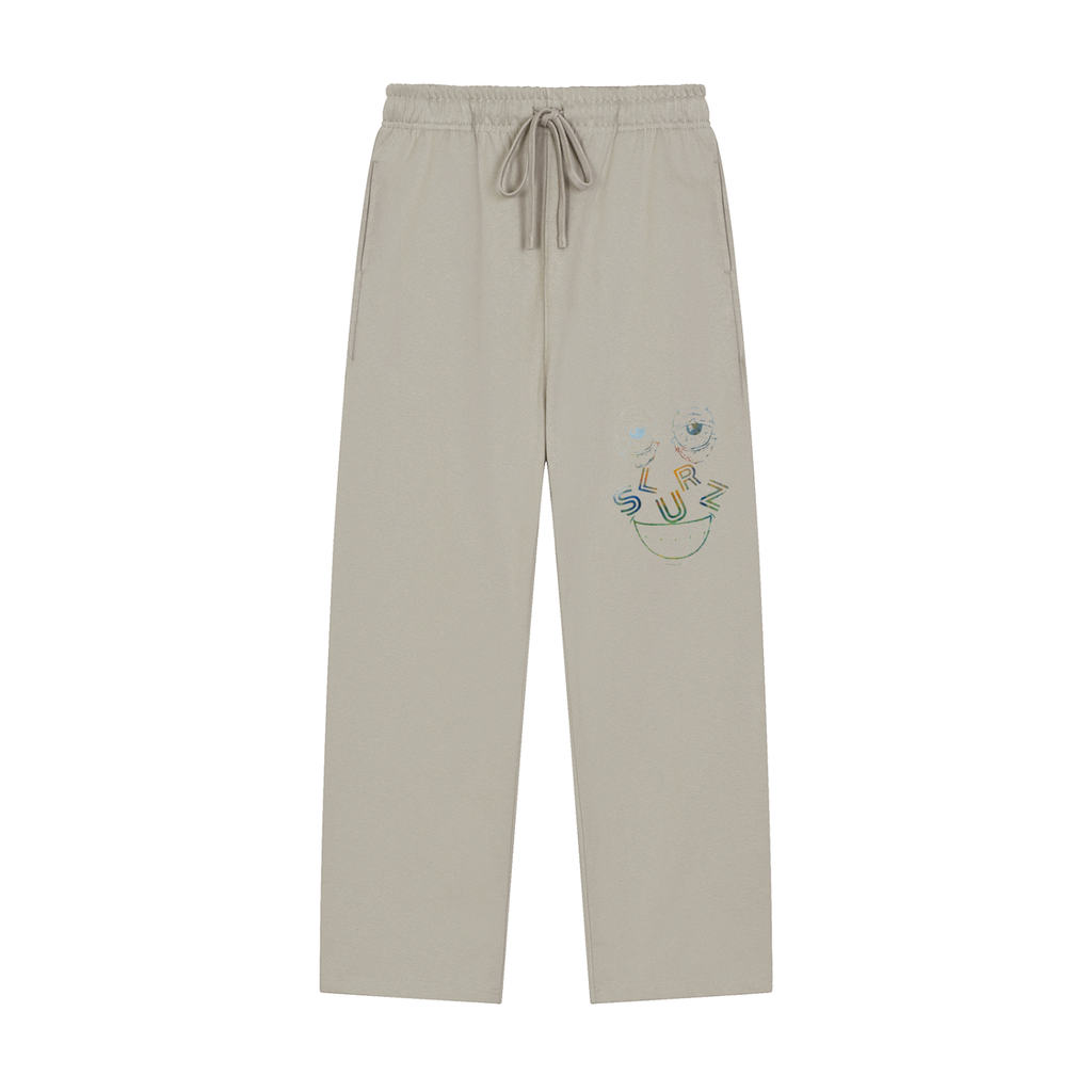 Solid Color Straight-Leg Sweatpants