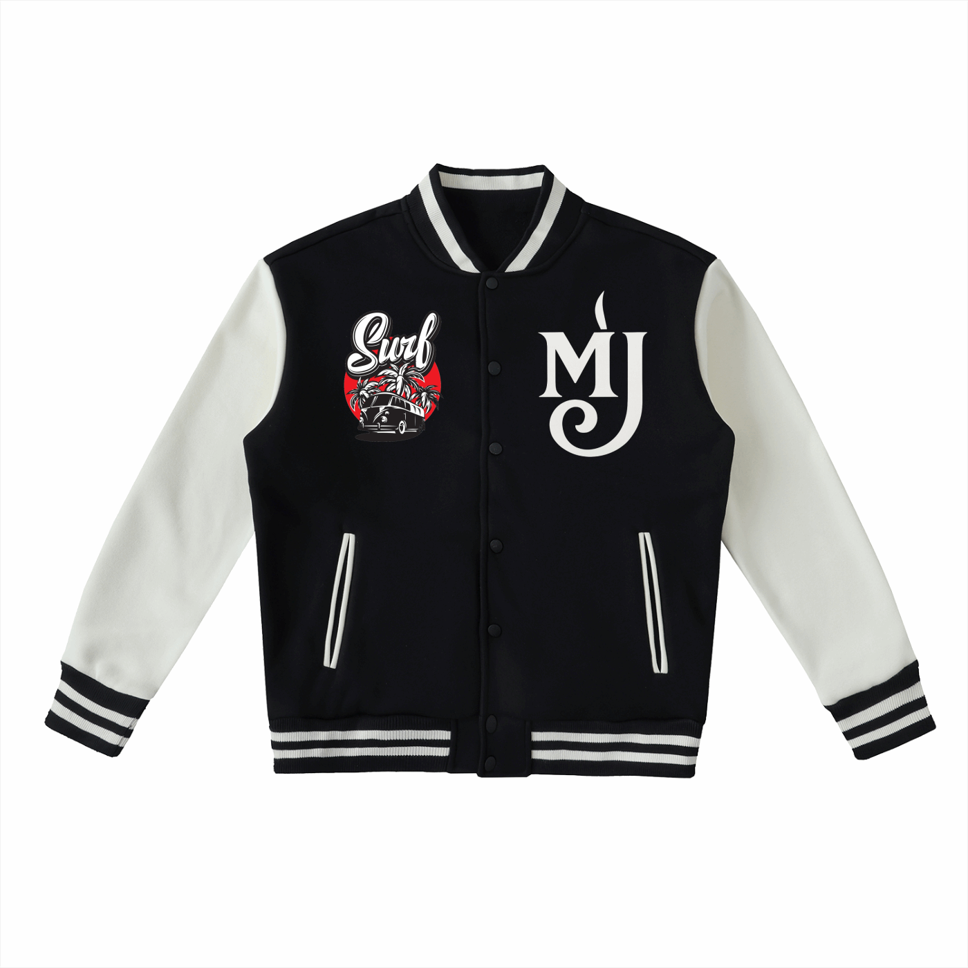 Two-Tone Fleeced Varsity Jacket