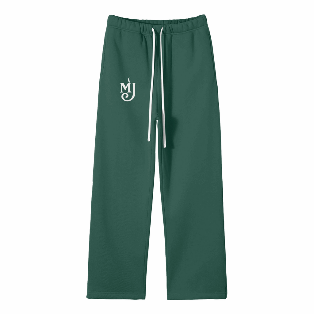 Streetwear Unisex Solid Color Fleece Straight Leg Pants